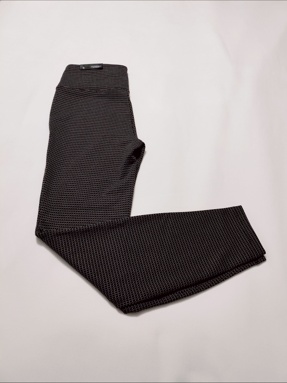 Liverpool Los Angeles Black and White Grid Knit Pearl Pullon Legging Size S